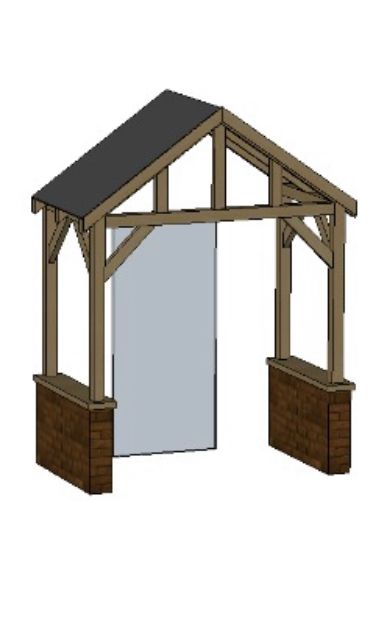 4 Post Porch with Dwarf Walls